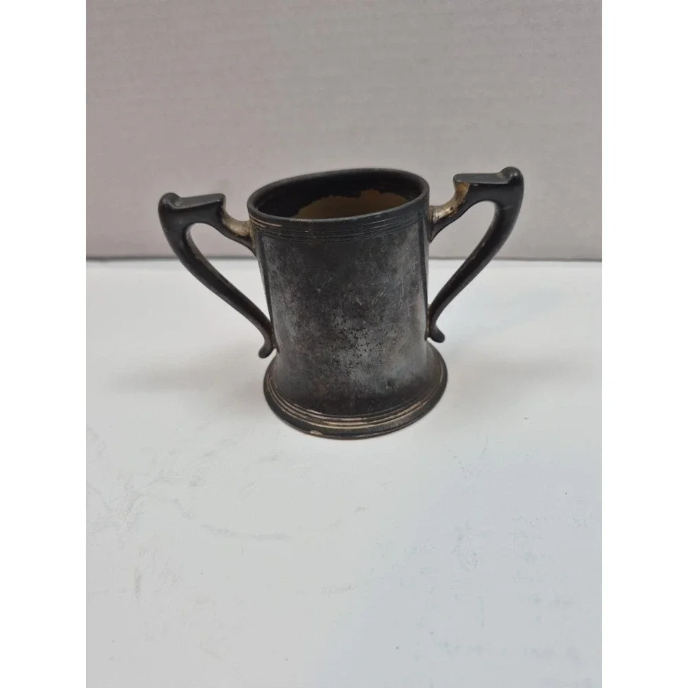 Sheffield plate silver two handle cup #851 vintage made in USA sugar bowl/mug